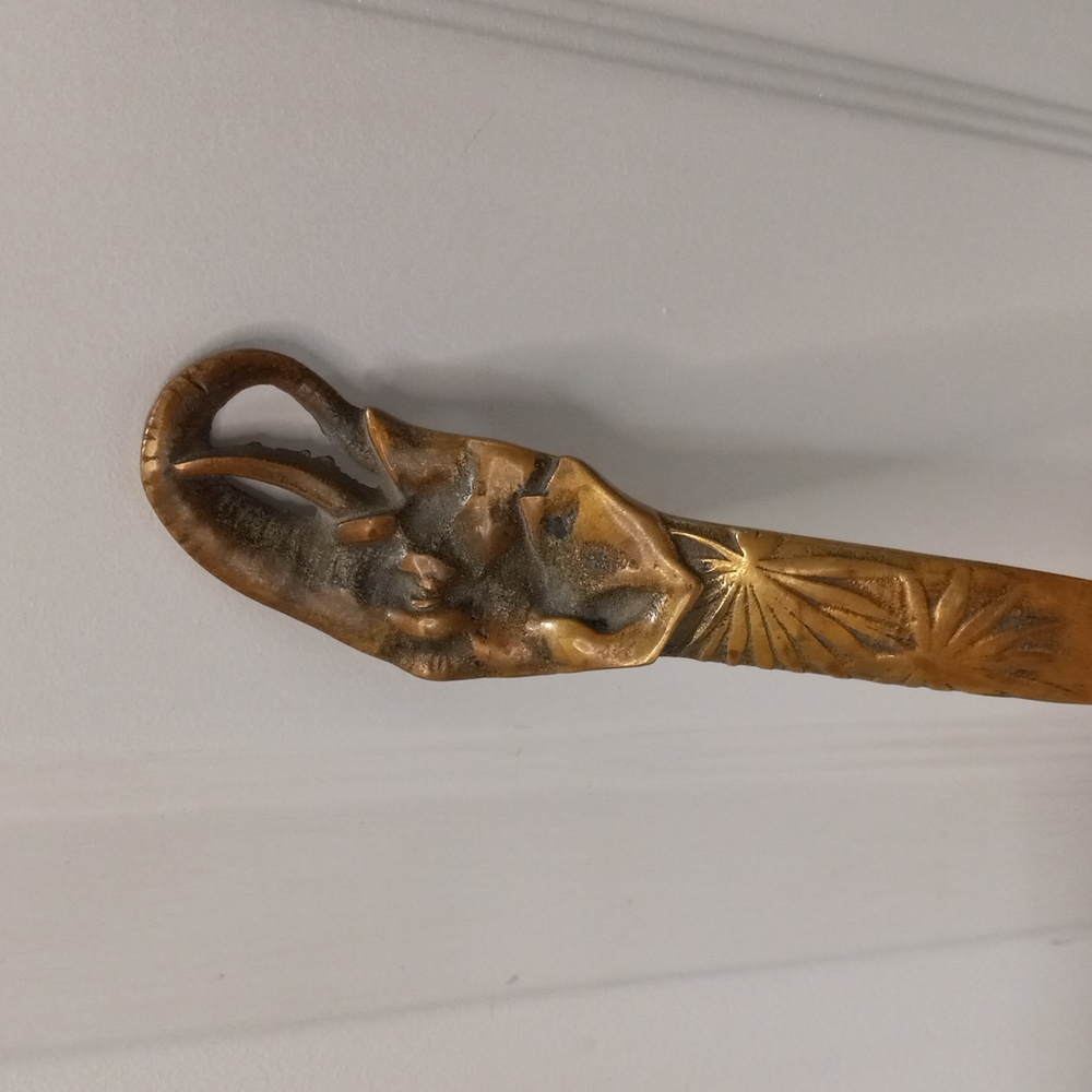 Brass Elephant Vintage Letter Opener, 10" Long